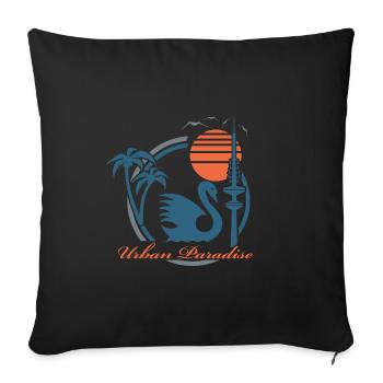 Paradis urbain Ville hanséatique de Hambourg - Housse de coussin décorative 45 x 45 cm - noir - Devant