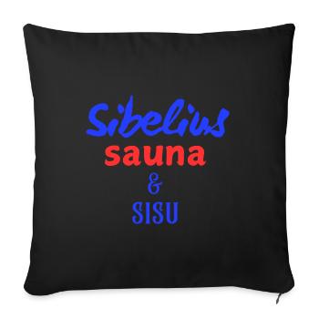 Sibelius, sauna et sisu - Housse de coussin décorative 45 x 45 cm - noir - Devant