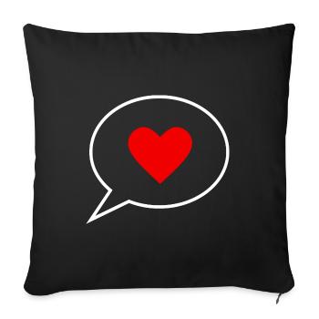 Saint-Valentin, Saint-Valentin, Saint-Valentin - Housse de coussin décorative 45 x 45 cm - noir - Devant