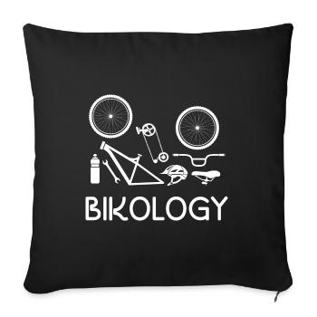 Bikology bike biking bike bike racing bike fixie - Sofa pillowcase 17,3'' x 17,3'' (45 x 45 cm) - black - Front