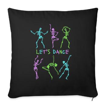 Lets Dance Skeletons - Sofa pillowcase 17,3'' x 17,3'' (45 x 45 cm) - black - Front