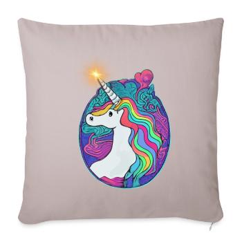 Emblème Licorne - Housse de coussin décorative 45 x 45 cm - taupe clair - Devant