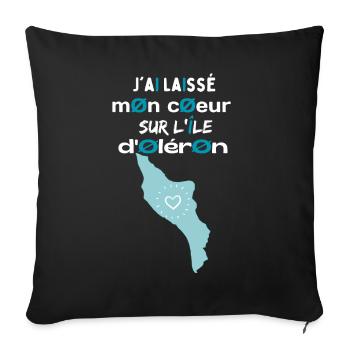 Jai laissé mon cœur à l'île d'Oléron 1 - Housse de coussin décorative 45 x 45 cm - noir - Devant