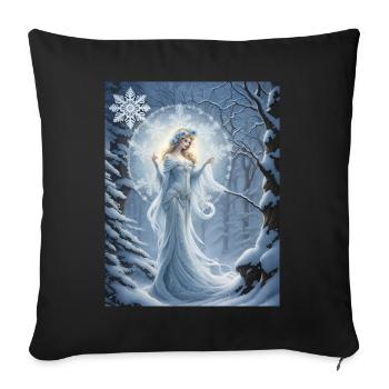 Die drittjüngste Tochter des Winters heißt blue... - Sofakissenbezug 45 x 45 cm - Schwarz - Vorne