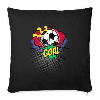 Football Comic Retro Style - Football Player Design - Sofa pillowcase 17,3'' x 17,3'' (45 x 45 cm) - black - Front