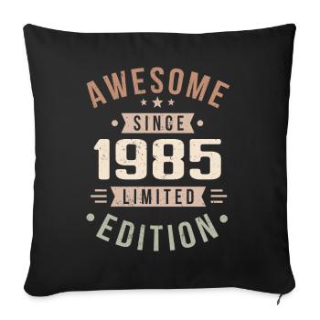 Original 1985 Vintage Vintage Birthday 1985 - Sofa pillowcase 17,3'' x 17,3'' (45 x 45 cm) - black - Front