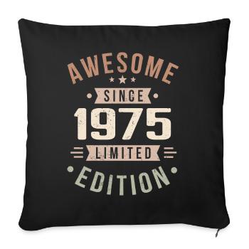 Original 1975 Vintage Vintage Birthday 1975 - Sofa pillowcase 17,3'' x 17,3'' (45 x 45 cm) - black - Front