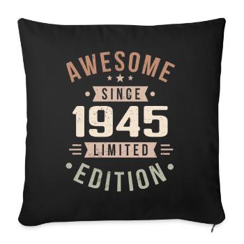 Original 1945 Vintage Vintage Birthday 1945 - Sofa pillowcase 17,3'' x 17,3'' (45 x 45 cm) - black - Front