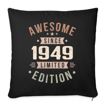 Original 1949 Vintage Vintage Birthday 1949 - Sofa pillowcase 17,3'' x 17,3'' (45 x 45 cm) - black - Front