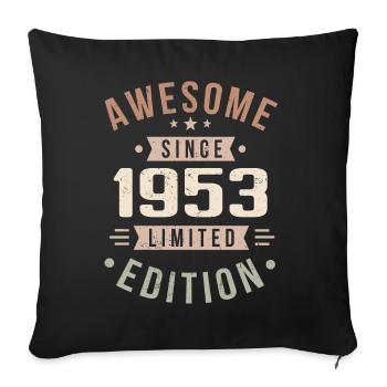 Original 1953 Vintage Vintage Birthday 1953 - Sofa pillowcase 17,3'' x 17,3'' (45 x 45 cm) - black - Front