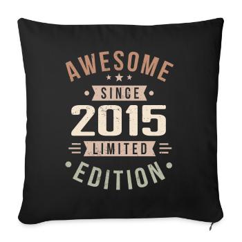 Original 2015 Vintage Vintage Birthday 2015 - Sofa pillowcase 17,3'' x 17,3'' (45 x 45 cm) - black - Front
