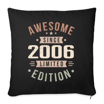 Original 2006 Millésime Vintage Anniversaire 2006 - Housse de coussin décorative 45 x 45 cm - noir - Devant