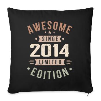Original 2014 Millésime Vintage Anniversaire 2014 - Housse de coussin décorative 45 x 45 cm - noir - Devant