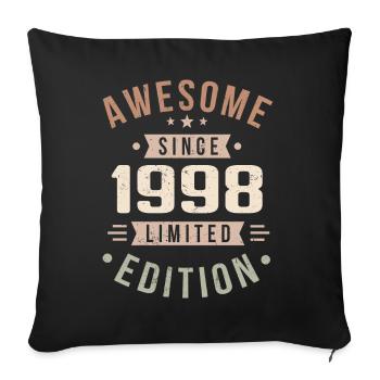Original 1998 Vintage Vintage Birthday 1998 - Sofa pillowcase 17,3'' x 17,3'' (45 x 45 cm) - black - Front