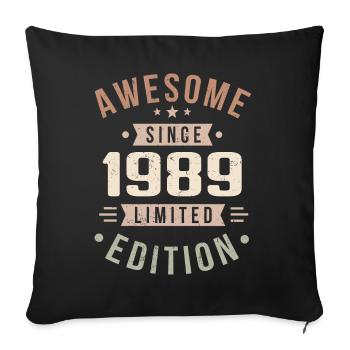 Original 1989 Vintage Vintage Birthday 1989 - Sofa pillowcase 17,3'' x 17,3'' (45 x 45 cm) - black - Front