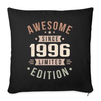 Original 1996 Vintage Vintage Birthday 1996 - Sofa pillowcase 17,3'' x 17,3'' (45 x 45 cm) - black - Front