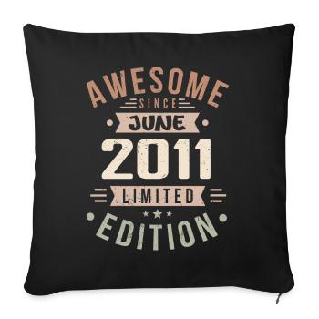 Juni 2011 Geburtstag Juni 2011 Geschenk Juni 2011 - Sofakissenbezug 45 x 45 cm - Schwarz - Vorne