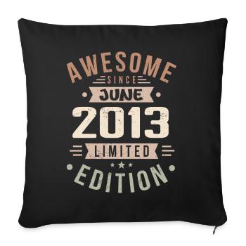 June 2013 Birthday June 2013 Gift June 2013 - Sofa pillowcase 17,3'' x 17,3'' (45 x 45 cm) - black - Front