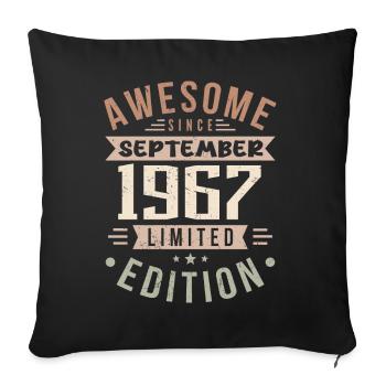 1967 September Birthday Born September 1967 - Sofa pillowcase 17,3'' x 17,3'' (45 x 45 cm) - black - Front