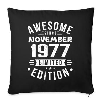November 1977 Gift Idea Legend November 1977 - Sofa pillowcase 17,3'' x 17,3'' (45 x 45 cm) - black - Front