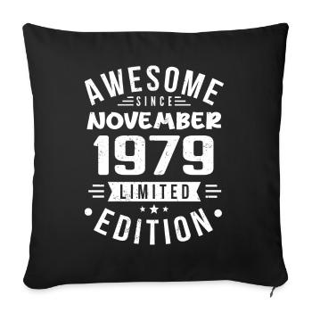Novembre 1979 Idée Cadeau Légende Novembre 1979 - Housse de coussin décorative 45 x 45 cm - noir - Devant