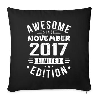 November 2017 Geschenkidee Legende November 2017 - Sofakissenbezug 45 x 45 cm - Schwarz - Vorne