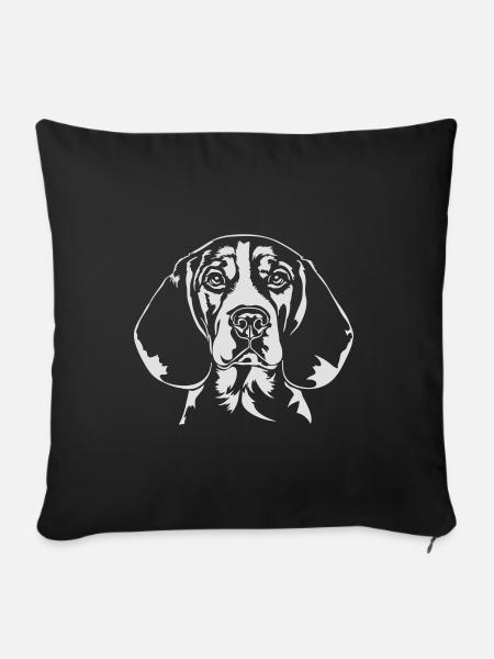 BEAGLE Hundeportrait Wilsigns - Sofakissenbezug 45 x 45 cm - Schwarz