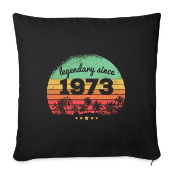 Légendaire depuis 1973 50e anniversaire - Housse de coussin décorative 45 x 45 cm - noir - Devant