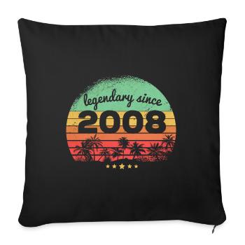 Légendaire depuis 2008 15ème anniversaire - Housse de coussin décorative 45 x 45 cm - noir - Devant
