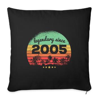 Légendaire depuis 2005 18ème anniversaire - Housse de coussin décorative 45 x 45 cm - noir - Devant