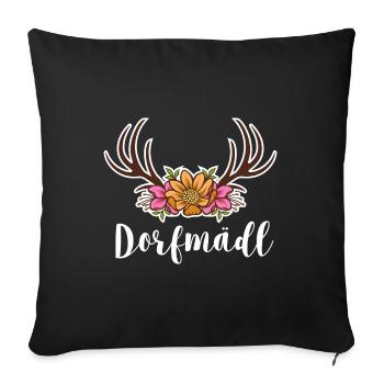 Dorfmädel Dorfmädchen Dorf Dorfmädl Damen - Sofakissenbezug 45 x 45 cm - Schwarz - Vorne