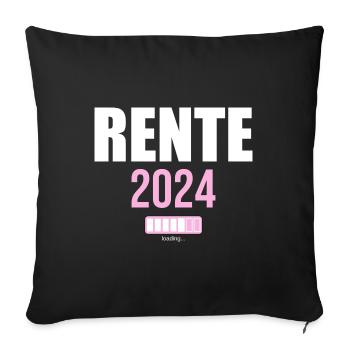 Rentner 2024 Ruhestand 2024 Der Countdown läuft - Sofakissenbezug 45 x 45 cm - Schwarz - Vorne