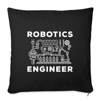 Robot engineer - Sofa pillowcase 17,3'' x 17,3'' (45 x 45 cm) - black - Front