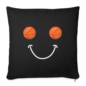 Basketball - Basketball Happy Face - Sofa pillowcase 17,3'' x 17,3'' (45 x 45 cm) - black - Front