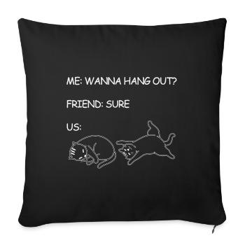 Katzen memes Freunde lustig - Sofakissenbezug 45 x 45 cm - Schwarz - Vorne
