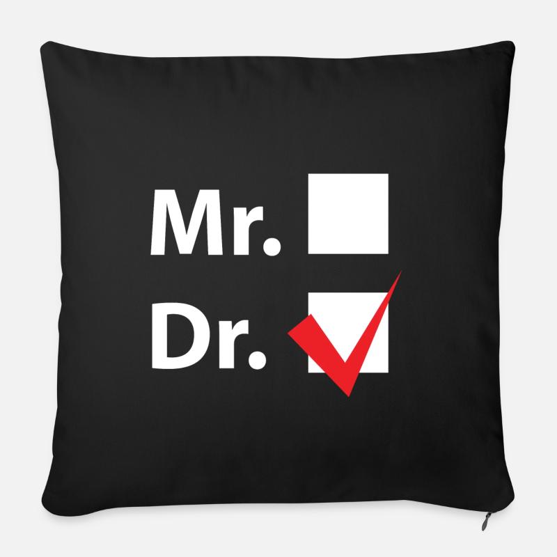 DR Titel Doktor - Sofakissenbezug 45 x 45 cm - Schwarz