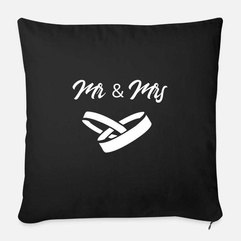 Mr & Mrs Hochzeit Geschenk - Sofakissenbezug 45 x 45 cm - Schwarz