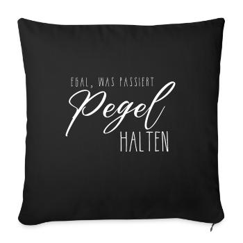 No matter what happens Keep level white - Sofa pillowcase 17,3'' x 17,3'' (45 x 45 cm) - black - Front