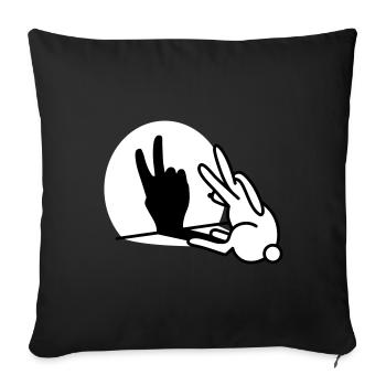 Lapins Ombre Main Deux 2 ans D’anniversaire V - Housse de coussin décorative 45 x 45 cm - noir - Devant