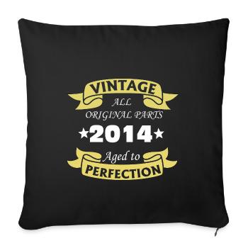 Jahrgang 2014 10 Jahre perfekt gereift - Sofakissenbezug 45 x 45 cm - Schwarz - Vorne