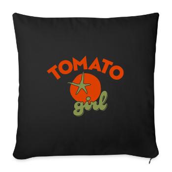 Tomato Girl Summer Tomatoes South Italy - Sofa pillowcase 17,3'' x 17,3'' (45 x 45 cm) - black - Front