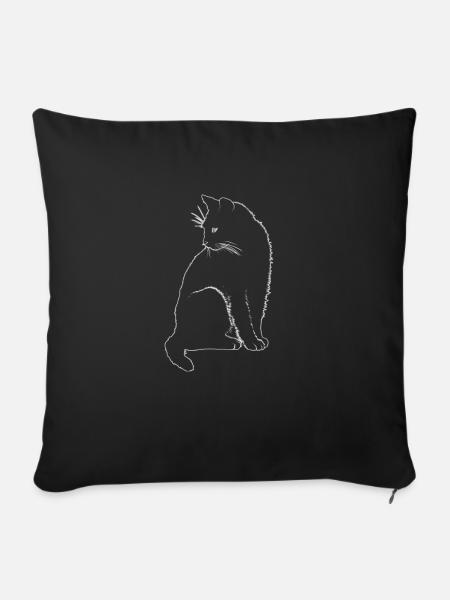Katze Umriss - Sofakissenbezug 45 x 45 cm - Schwarz