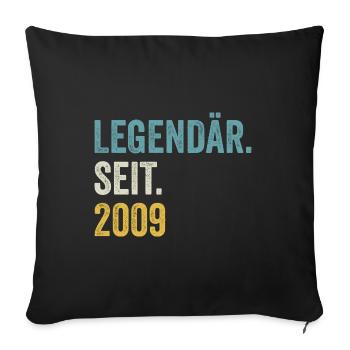 14 Jahre Legendär Seit 2009 14. Geburtstag - Sofakissenbezug 45 x 45 cm - Schwarz - Vorne