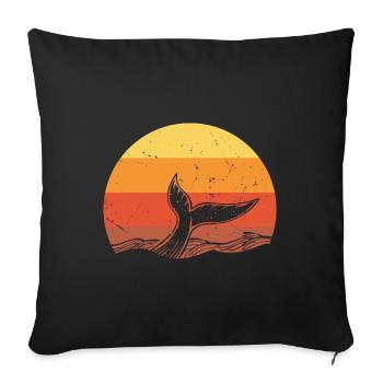 Requin requin - Shark - Sofa pillowcase 17,3'' x 17,3'' (45 x 45 cm) - black - Front