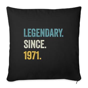 53e anniversaire 53 ans de légende depuis 1971 - Housse de coussin décorative 45 x 45 cm - noir - Devant