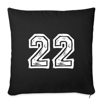 22 nombre de maillots - Housse de coussin décorative 45 x 45 cm - noir - Devant