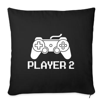 Game player 2 - Sofa pillowcase 17,3'' x 17,3'' (45 x 45 cm) - black - Front