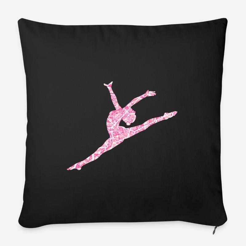 Pinke Turnerin - Sofakissenbezug 45 x 45 cm - Schwarz