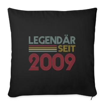 14 Jahre Legendär Seit 2009 14. Geburtstag - Sofakissenbezug 45 x 45 cm - Schwarz - Vorne