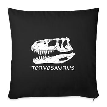 Torvosaurus Fossil Skull - Sofa pillowcase 17,3'' x 17,3'' (45 x 45 cm) - black - Front